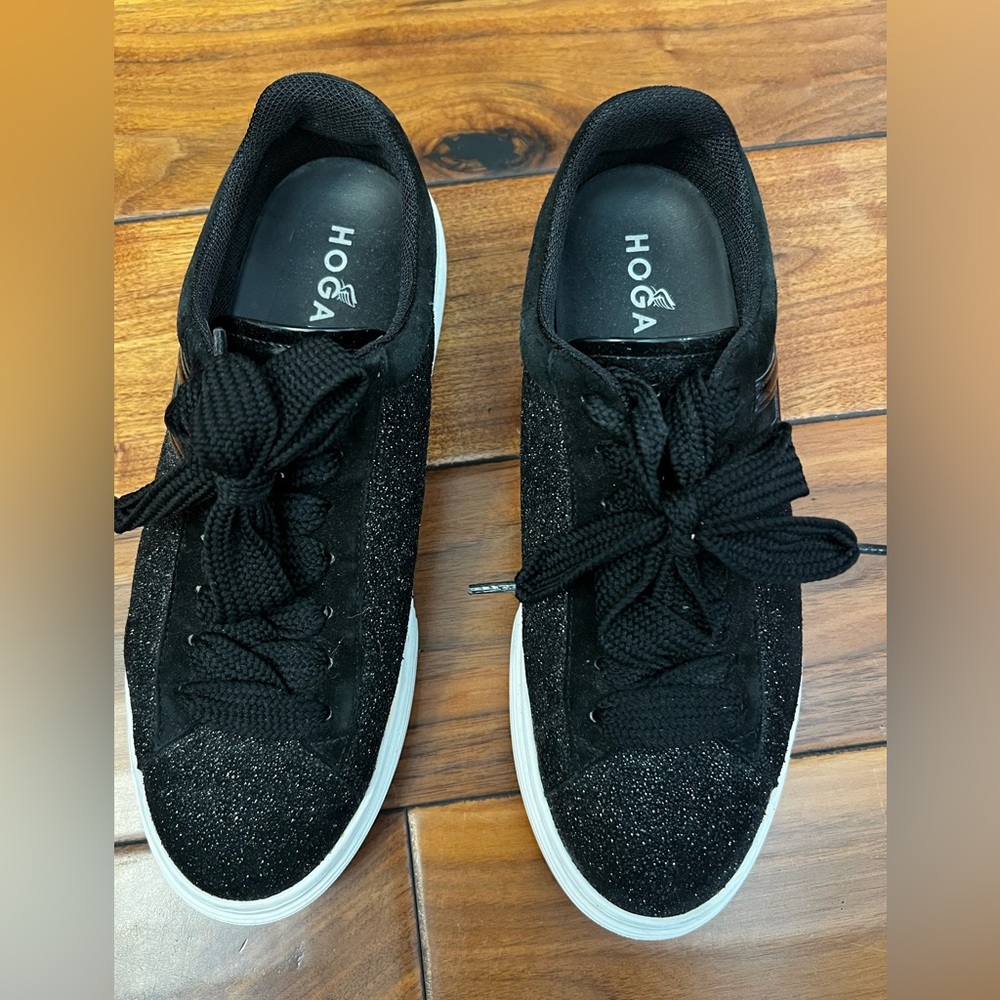 Hogan black sparkly sneakers